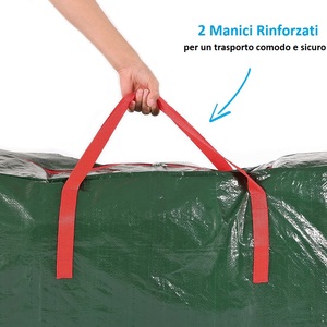 Set di sacche portaoggetti per albero di Natale, verdi, impermeabili, con cerniera e maniglie, per decorazioni natalizie - Product Image 4