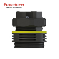 Conector Eléctrico Impermeable con Abrazadera de Tornillo Redonda Macho de 3 Pines y 17.5A, IP68, para Iluminación LED Exterior