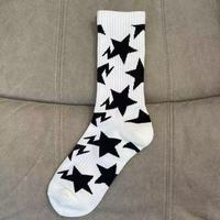 Chaussettes de sport respirantes en tricot pour homme, avec motif étoile jacquard, emballage personnalisé, collection automne