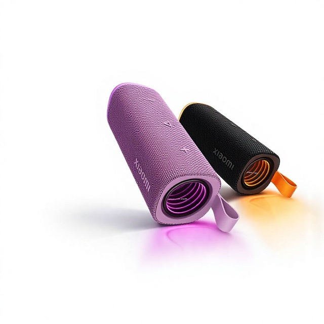 Portable  Speaker C Wireless Audio Light Sync Fabric Mesh Speaker for Outdoor Travel