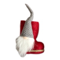 Poupée d'ornement de noël en peluche, jouet artisanal fait à la main, bottes de noël sans face