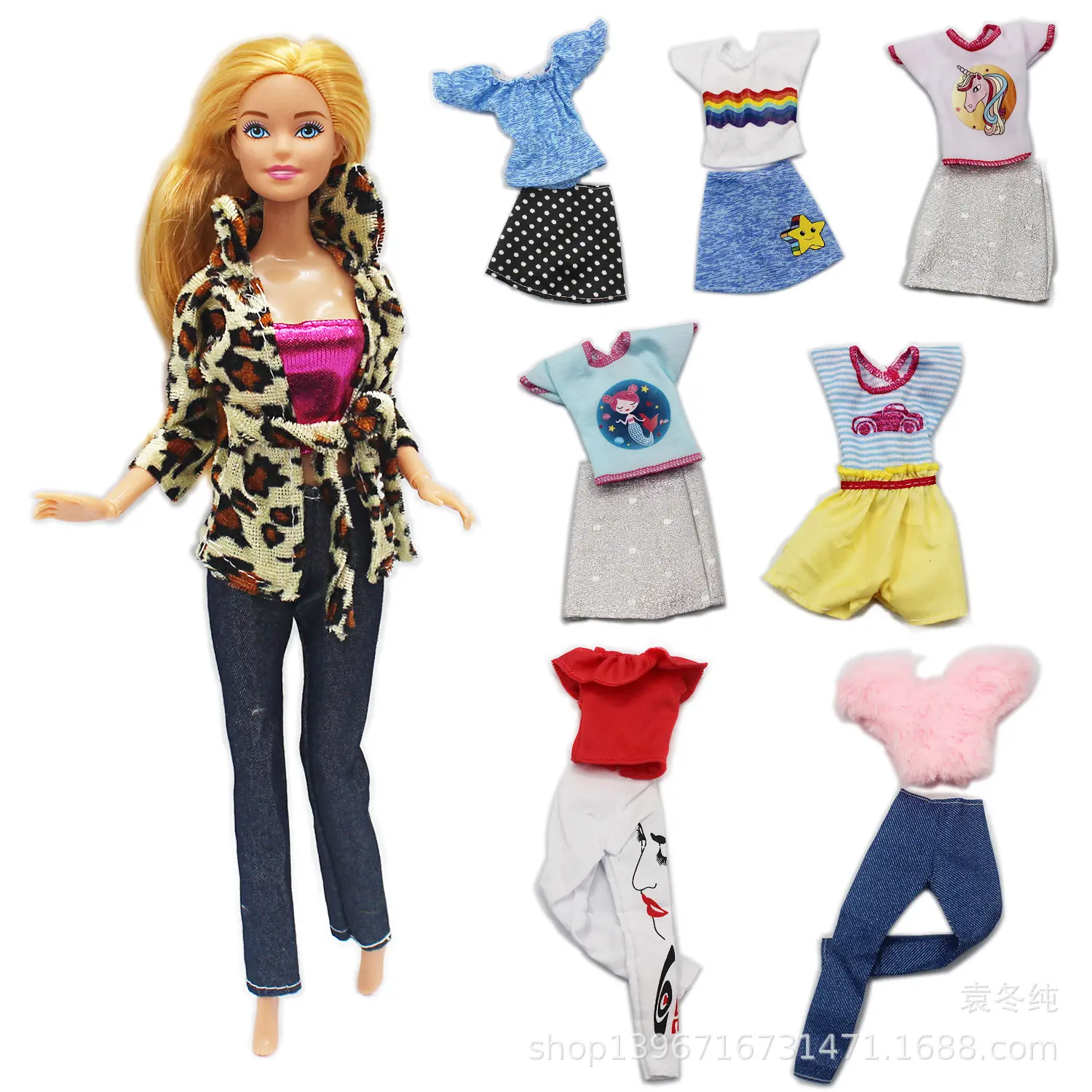New Design 11.5-12inches Fashion Top and Bottom Suits Fashion Skirts Barbie Doll Clothes Accessories Toys for Children Girl Gift