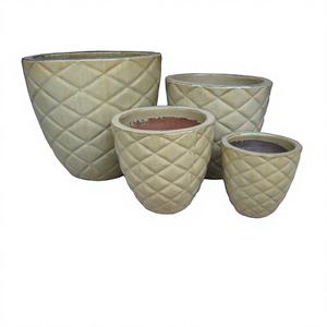 Meilleures ventes Style moderne Grand pot de fleur en céramique émaillée brillante et jardinières pour la décoration intérieure et extérieure jardinière ronde au design - Product Image 1