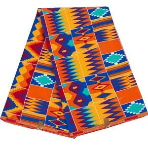 Venta caliente de fábrica de China 100% poliéster Moda Africana impresa 105gsm tela batik Lisa tela étnica para ropa africana