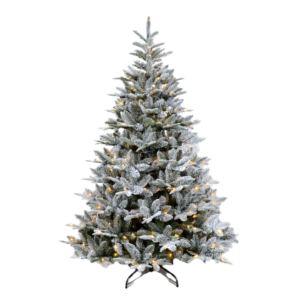 Usine de fabrication d'arbres de Noël avec lumières LED, arbre articulé en PE et PVC velours avec pinèdes, base OEM ODM personnalisée - Product Image 6