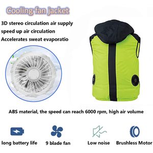 Hombres y mujeres usan ropa de construcción de fábrica al aire libre chaleco de refrigeración de aire acondicionado con ventilador - Product Image 3