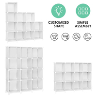 Étagère de rangement modulaire 12 cubes pour livres et objets, organisateur de placard en plastique