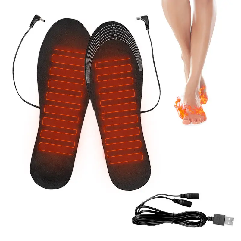 USB Demam Sol Sepatu Kaki Hangat Kaus Kaki Pad Tikar Pemanas Listrik Sol Dicuci Hangat Termal Unisex