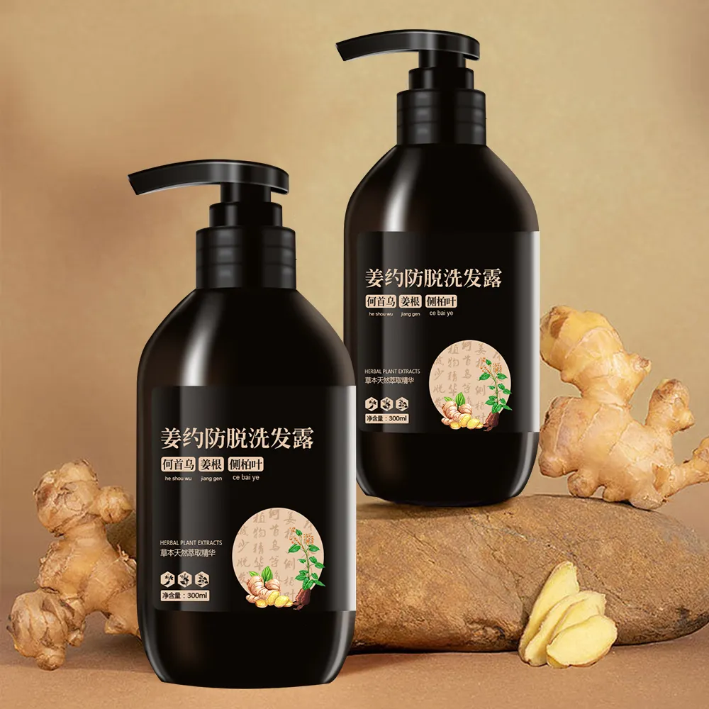 Luxo personalizado privado anti caspa Anti-Hair Loss Ginger Shampoo Care Set gengibre rebrota cabelo shampoo para homens e mulheres