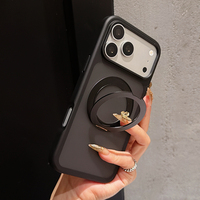 Étui de téléphone portable en PC+TPU mat avec support magnétique rotatif à 360° de qualité supérieure 2,0 mm pour iPhone 18 Pro Max