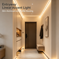 Boîtier de profil linéaire LED en aluminium mince, finition anodisée pour éclairage décoratif intérieur