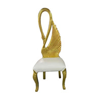 Vente en gros de chaises de luxe en bois à dossier haut en forme de cygne pour mariage à une place