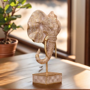 Ornamenti a Forma di <span class=keywords><strong>Testa</strong></span> di <span class=keywords><strong>Elefante</strong></span> Dorata <span class=keywords><strong>in</strong></span> Stile Nordico, Decorazione Creativa per Soggiorno e Ingresso, Regalo Portafortuna per il Business - Product Image 6