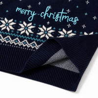 Pull en tricot doux et respirant pour homme, personnalisé ODM/OEM, avec motif flocon de neige, cœur et renne, idéal pour Noël, avec logo frontal