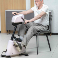 Bicicleta Estática Eléctrica Portátil BNcompany para Uso Doméstico, Mini Bicicleta de Ejercicio con Marco de Acero, Resistencia Ajustable, Ejercitador de Piernas y Brazos para Personas Mayores, Color Negro
