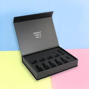 中国定制豪华书形刚性纸盒包装磁性礼品盒，带EVA泡沫插页