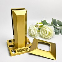 Garniture de protection de garde-corps en verre pour escalier extérieur moderne, en acier inoxydable 304, avec canal à rainures profondes et anneau de couvercle, finition or de luxe