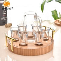 Plateau de stockage en verre à vin, meuble créatif pour Bar à liqueur, vin, plateau de service, tasses à Whisky en bambou