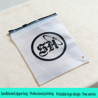 Sac à fermeture éclair givré CPE, pochette en plastique mat personnalisée avec fermeture éclair