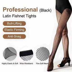Collants de danse latine professionnels multi-tailles en résille rigide, antidérapants, pour la compétition, tricotés solides - Product Image 2