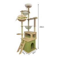 Fournisseur OEM ODM de meubles pour animaux de compagnie : Tour d'activités multifonctionnelle en bois avec hamac et capsule acrylique pour chat
