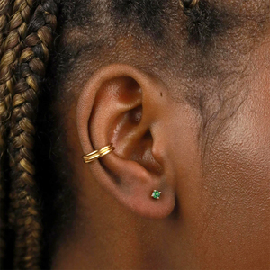 Boucles d'oreilles simples en argent S925 avec zircon à quatre griffes, mini-diamant coloré, pierre de naissance du mois, nouvelles boucles d'oreilles pour couple - Product Image 5