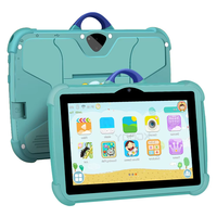 Tablette éducative pour enfants, tablette Android WiFi de pouces avec étui de protection et support, Google Play, vert