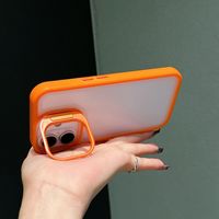 Coque de téléphone givrée avec support d'appareil photo en métal, pare-chocs mat en TPU et PC pour iPhone 18 17 16 15