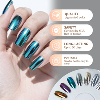 Ensemble de poudre à ongles Vinimay Chrome, logo personnalisé, paillettes colorées, pigment en poudre, effet miroir métallique, poudre à ongles pour nail art
