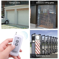Télécommande RF 447 MHz en gros d'usine, code d'apprentissage 1527, portée universelle de 500 m, 4 boutons en plastique pour rideaux, portes et volets