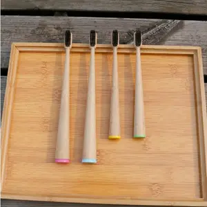 Benzersiz konik saplı bambu diş fırçaları