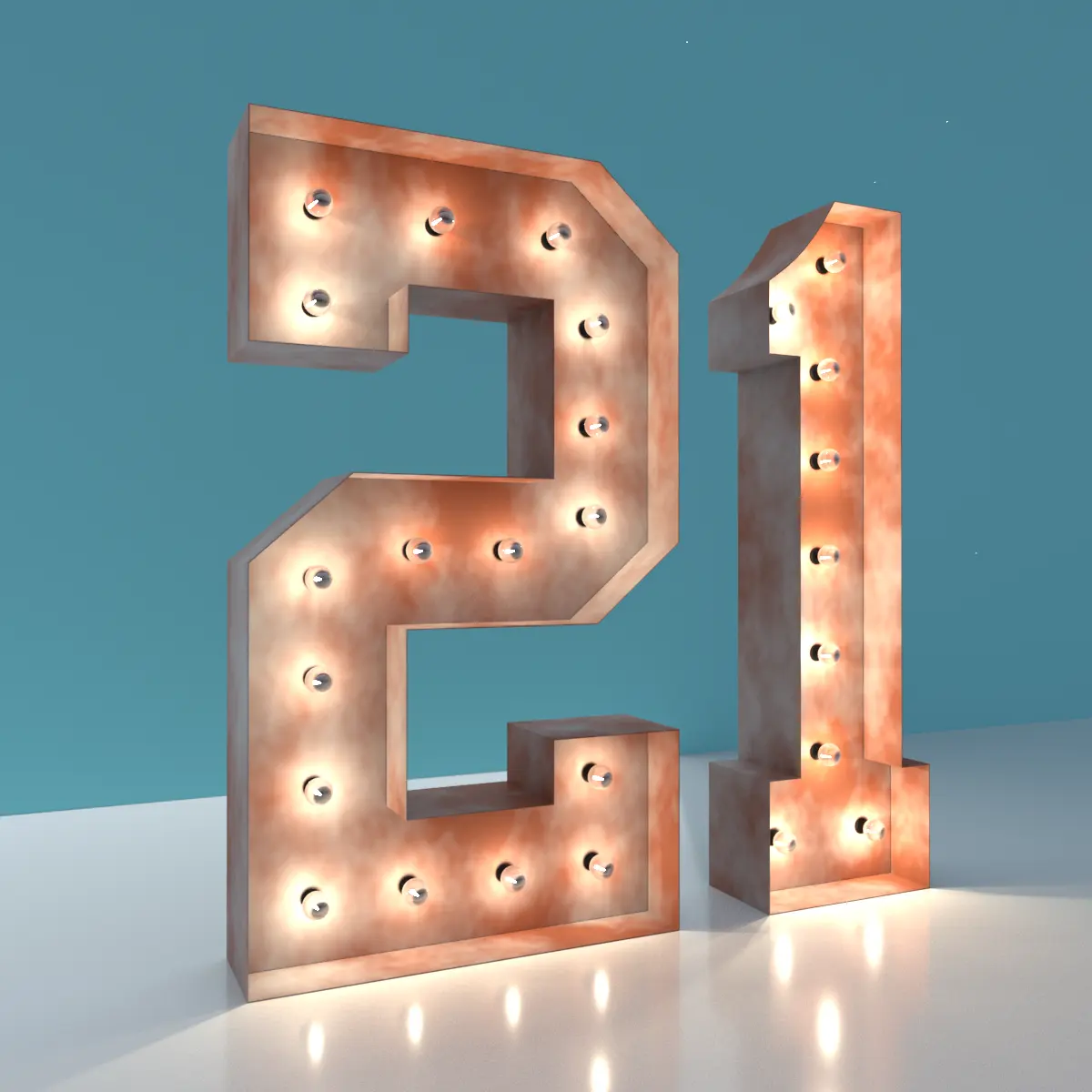 Lettres lumineuses numéro de chapiteau en métal pour fête d'anniversaire numéros de chapiteau 4ft