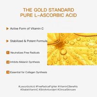 Fabrication ODM en usine, 10 ml de vitamine C pour le visage et le corps, anti-âge, éclaircissant, acide hyaluronique, acide L-ascorbique, éclaircissant pour tous types de peau