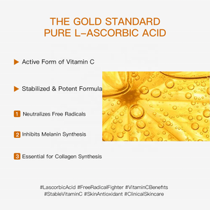 Vitamina C de 10 ml para el Rostro, Antienvejecimiento, Blanqueadora, Ácido Hialurónico, Ácido L-Ascórbico, Iluminadora para el Cuerpo, Piernas/Brazos, <span class=keywords><strong>Piel</strong></span>, Fabricación ODM - Product Image 3