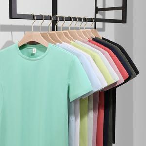 Camiseta Deportiva Transpirable de Manga Corta, 145g, Algodón con Spandex <span class=keywords><strong>DuPont</strong></span>, Color Sólido, Uniforme de Equipo, Venta al Por Mayor - Product Image 1