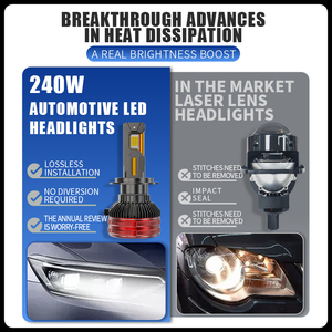 Super Bright 6000k LED Headlights 12V 240W Powerful Spotlight H1 H4 H7 H11 Emitting Diode Bulbs - Product Image 4