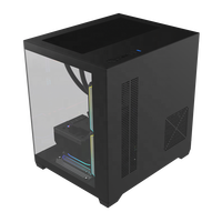 Boîtier PC Ruix ZY M240 Mid Tower en alliage d'aluminium avec fenêtre latérale, ventilateurs ARGB 240 mm, compatible Micro ATX/ITX, pour jeux et bureau