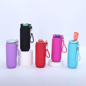 Creative Cola Can Style Insulated Tumbler 500ml 304 Stainless Steel Portable Water Cup with Carry Lanyard Leakproof <b>Reusable</b> <b>Mug</b> - Product Image 2