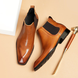 New <b>Spring</b> Style Classic Retro Men's Genuine Leather <b>Boots</b> For Business Formal Occasions Leather <b>Boots</b> - Product Image 4