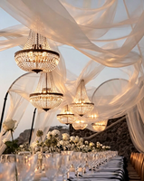 Lustre en cristal élégant et créatif, directement de l'usine, luminaire suspendu LED pour la décoration de lieux de mariage, salles de banquet et fêtes