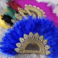 Éventails à main en plumes de fête africaine Éventails en plumes d'autruche faits à la main pour costumes de mascarade Cosplay Carnaval
