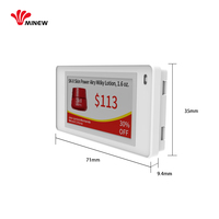 Etiqueta Electrónica Ultrafina para Estantes MinewTag DS021Q de 2.1 Pulgadas, 4 Colores, Tinta Electrónica, BLE 5.0, NFC, 5 Años de Duración de Batería, Integración ERP/POS/MES