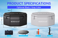 ICEGALAX Bain d'eau glacée portable pour la récupération des athlètes Bain d'eau glacée gonflable en PVC avec refroidisseur