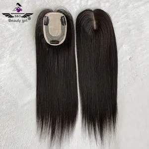 מכירה לוהטת גלם בתולה מיושרת שיער טבעי נוכריות גודל 3x4.5 משי בסיס טופר עבור נשים
