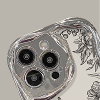 Belles fleurs de rose de galvanoplastie avec étui de couverture de téléphone en TPU pour Iphone 7 8 X Xr XS 11 12 13 14 15 16 17 Pro Max