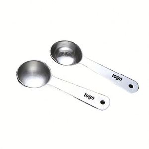 Cuillère doseuse durable en acier inoxydable 20 ml, qualité 304, poli sablé, gravure imprimée, marque OEM, cadeaux promotionnels de mariage - Product Image 1
