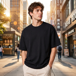 Nuova T-shirt Unisex <span class=keywords><strong>Fear</strong></span> Essenti in Cotone Pesante Lavorato a Maglia, Vestibilità Regolare, Stile Hip Hop, Lusso Traspirante, Maniche Corte da Uomo - Product Image 2