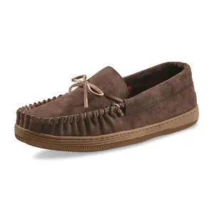 Men's Comfy Luxurious Casual Loafer Shoes Indoor and Outdoor Slip On Memory Foam Leather Moccasins Slippers