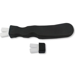 Afilador de cuchillos portátil con piedras de doble grano y esponja para uso en la cocina, material de acero de tungsteno y ABS, operación manual. - Product Image 4