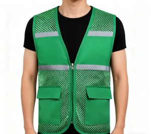 <span class=keywords><strong>Gilet</strong></span> de sécurité réfléchissant <span class=keywords><strong>en</strong></span> polyester imperméable respirant fluorescent de classe 2 ANSI avec logo personnalisé pour les motos - Product Image 2